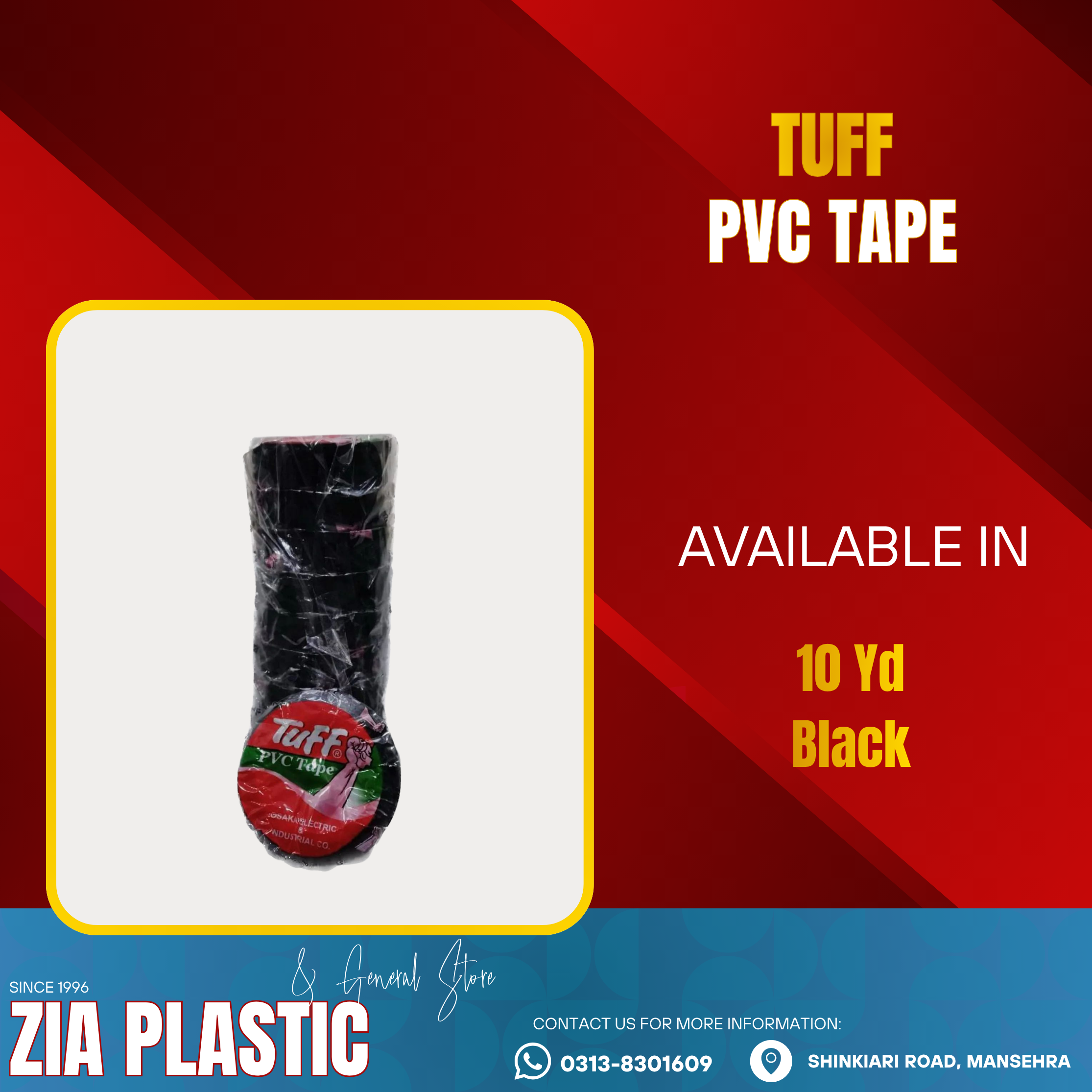 Tuff Tape 10 Yard Black