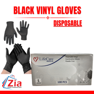 Black Vinyl Gloves Disposable Powder-Free & Latex-Free