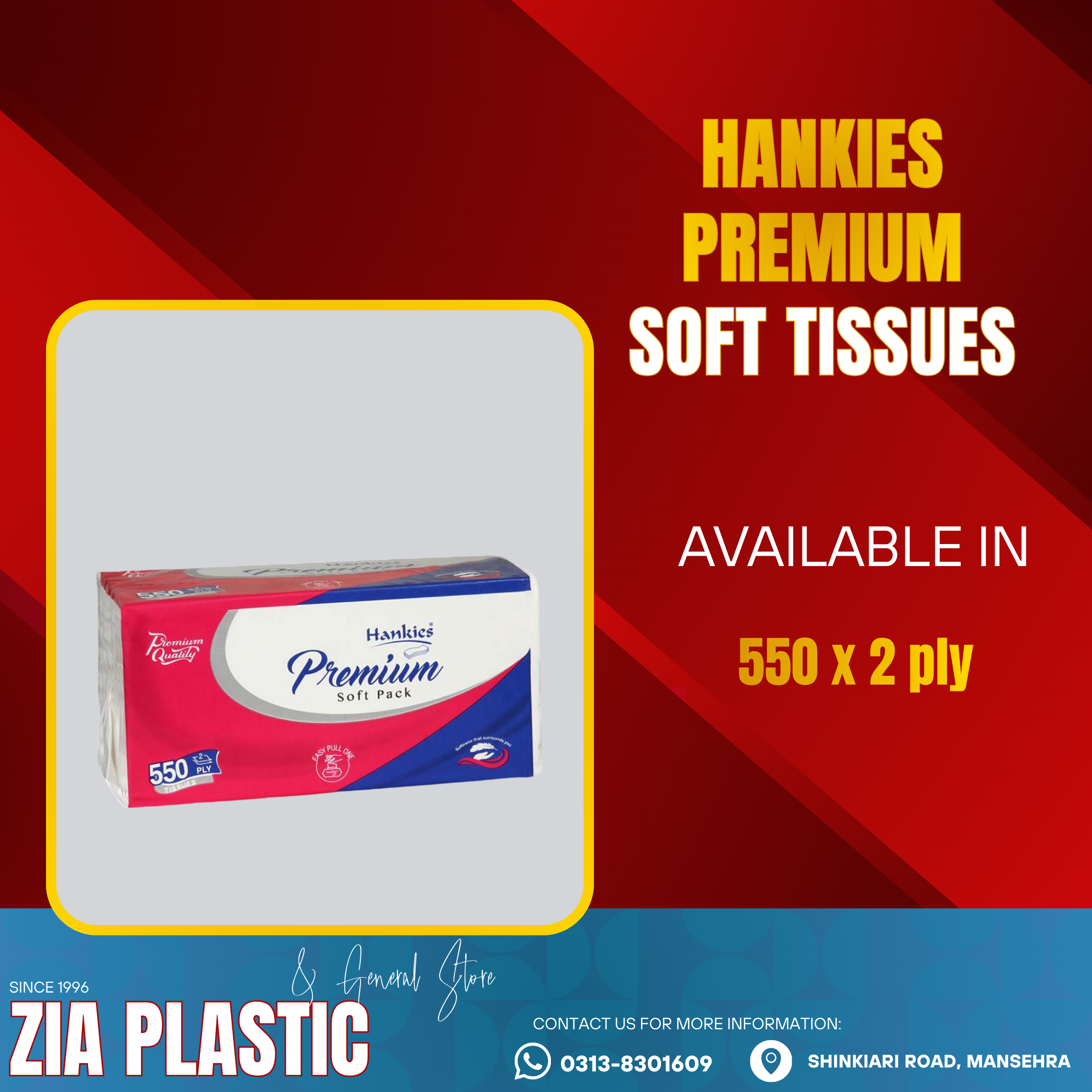 Hankies Premium Tissue 550 Ply