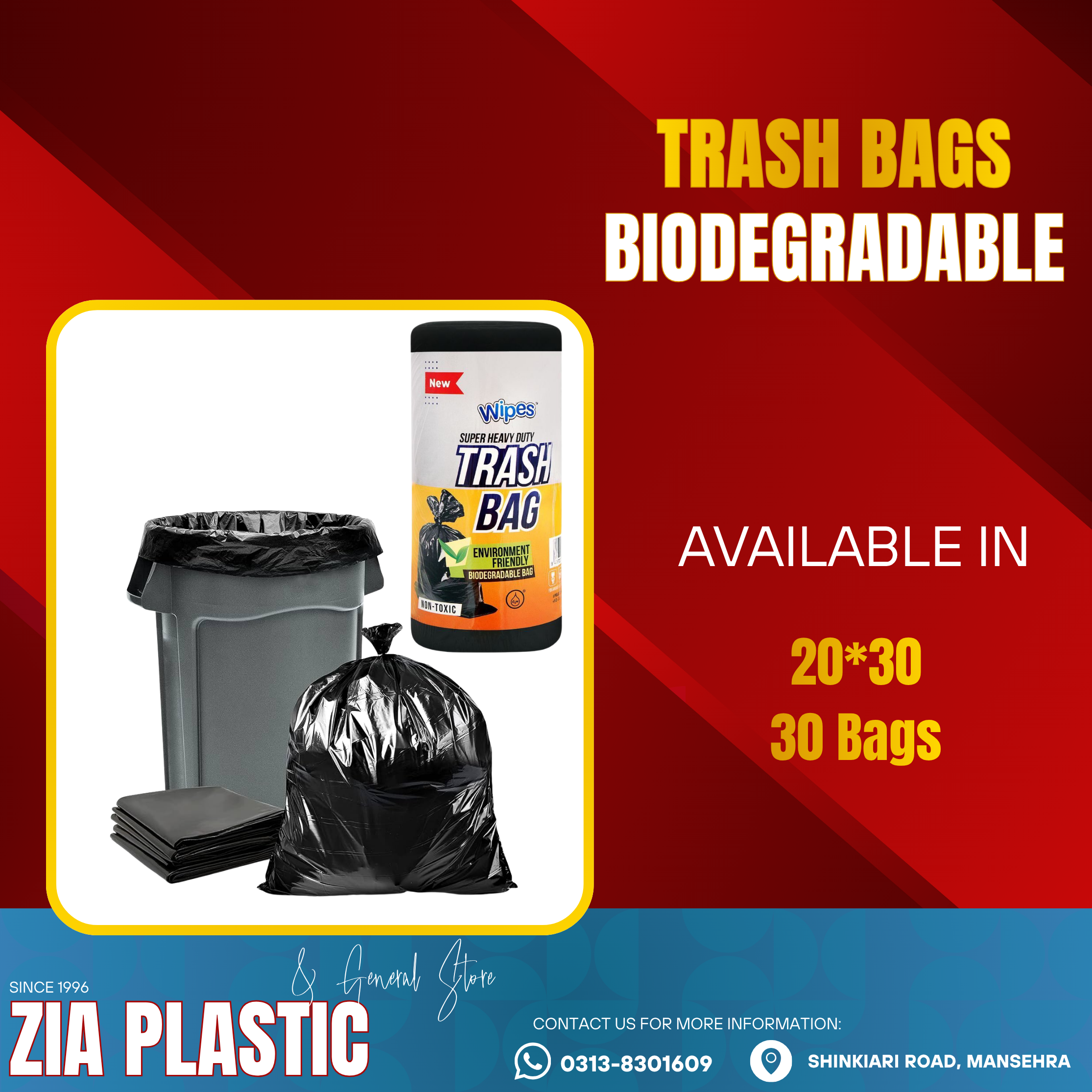 Wipes Trash Bags 20*30 (30 Bags)