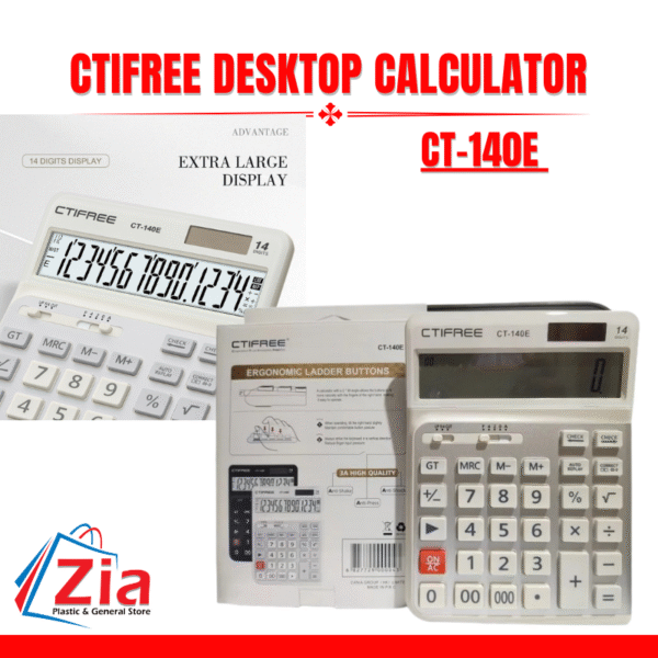 CTIFREE Desktop Calculator CT-140E White
