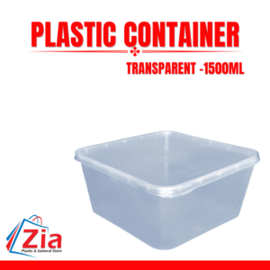 Plastic Container 1500ML with Lid (Square)