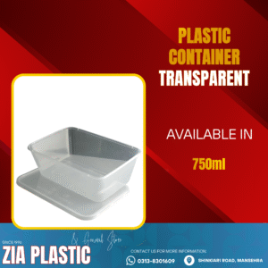 Plastic Container 750ML with Lid (Square)