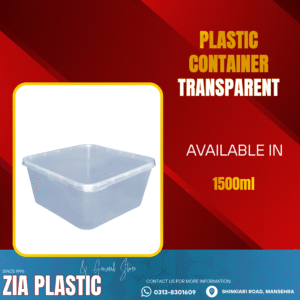 Plastic Container 1500ML with Lid (Square)