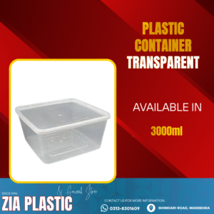 Plastic Container 3000ML with Lid (Square)