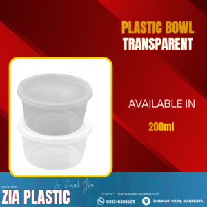 200ML Disposable Plastic Container with Lid (Round)