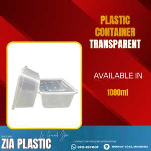 Plastic Container 1000ML with Lid (Square)
