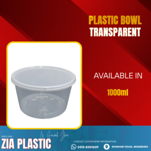 1000ML Plastic Container with Lid (Round)