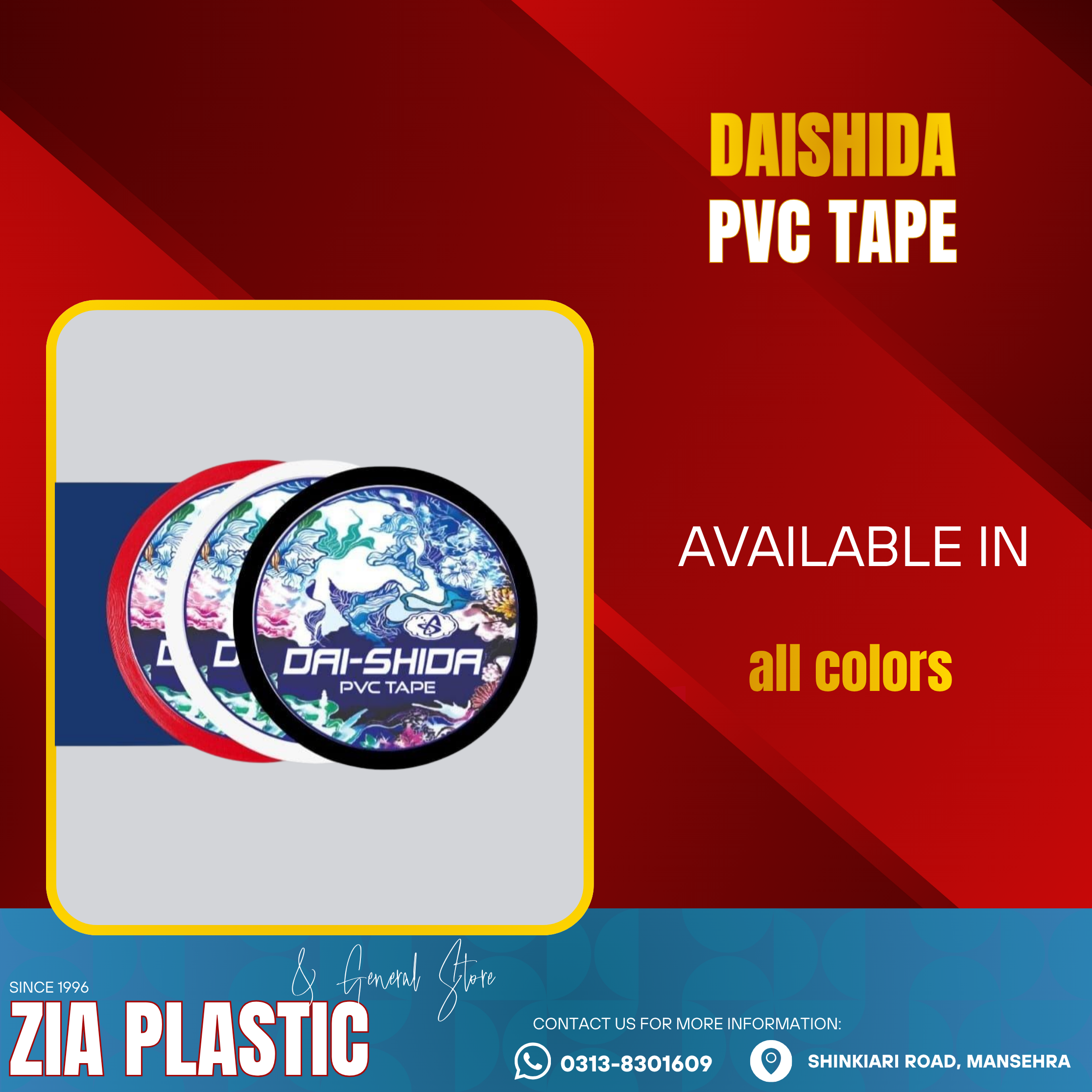 DAI-SHIDA PVC Electrical Insulation Tape 8Yd