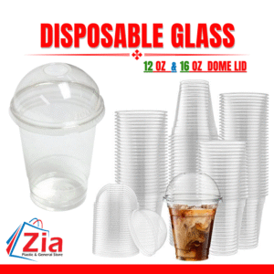 Disposable Glass with dome lids 12oz & 16oz